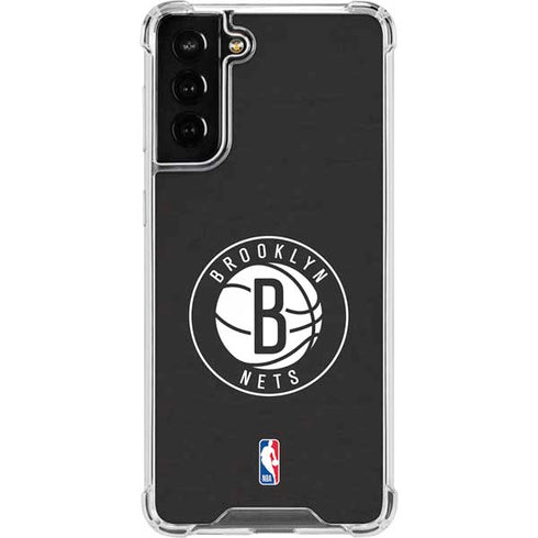 NBA Brooklyn Nets Distressed Galaxy S21 FE Clear Case
